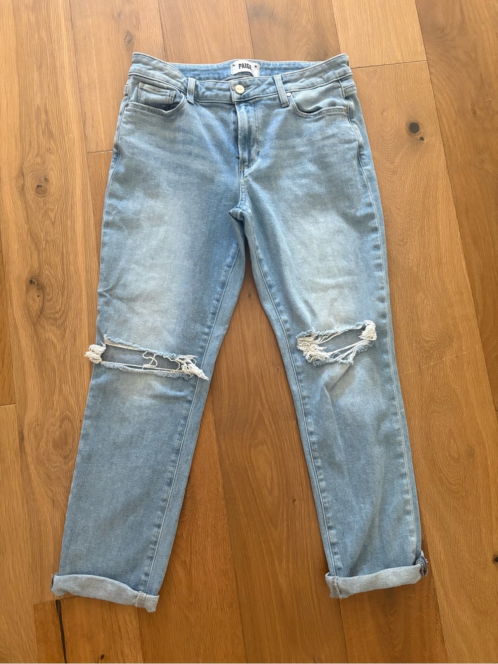 Paige Light Blue Distressed Women's Jeans sz 28
